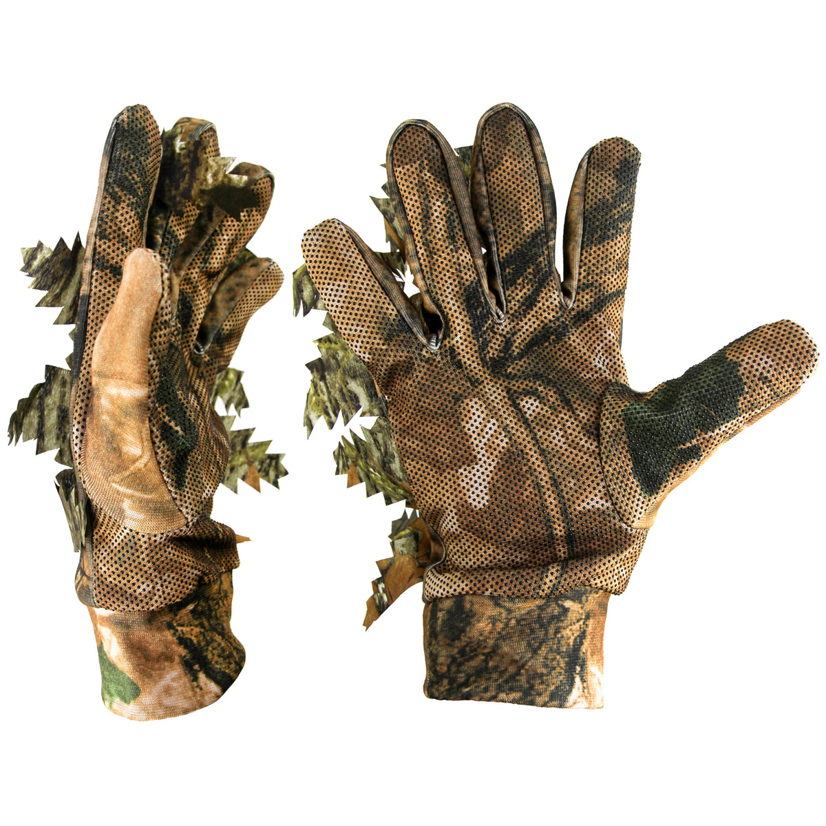 GUGULUZA 1 Pair Sneaky 3D Leaf Camo Gloves Full Finger Comfortable Non-slip Durable For Outdoor Hunting Fishing CS Shooting