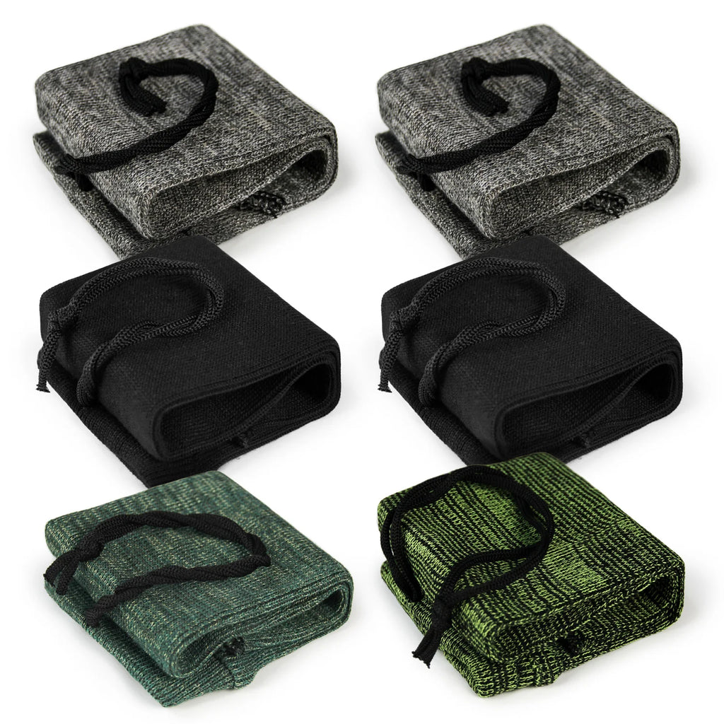 GUGULUZA 6Pcs Gun Socks Silicone Treated Knit  Handgun Cover Moistureproof Case for Pistol Revolver Glock Storage Sleeve