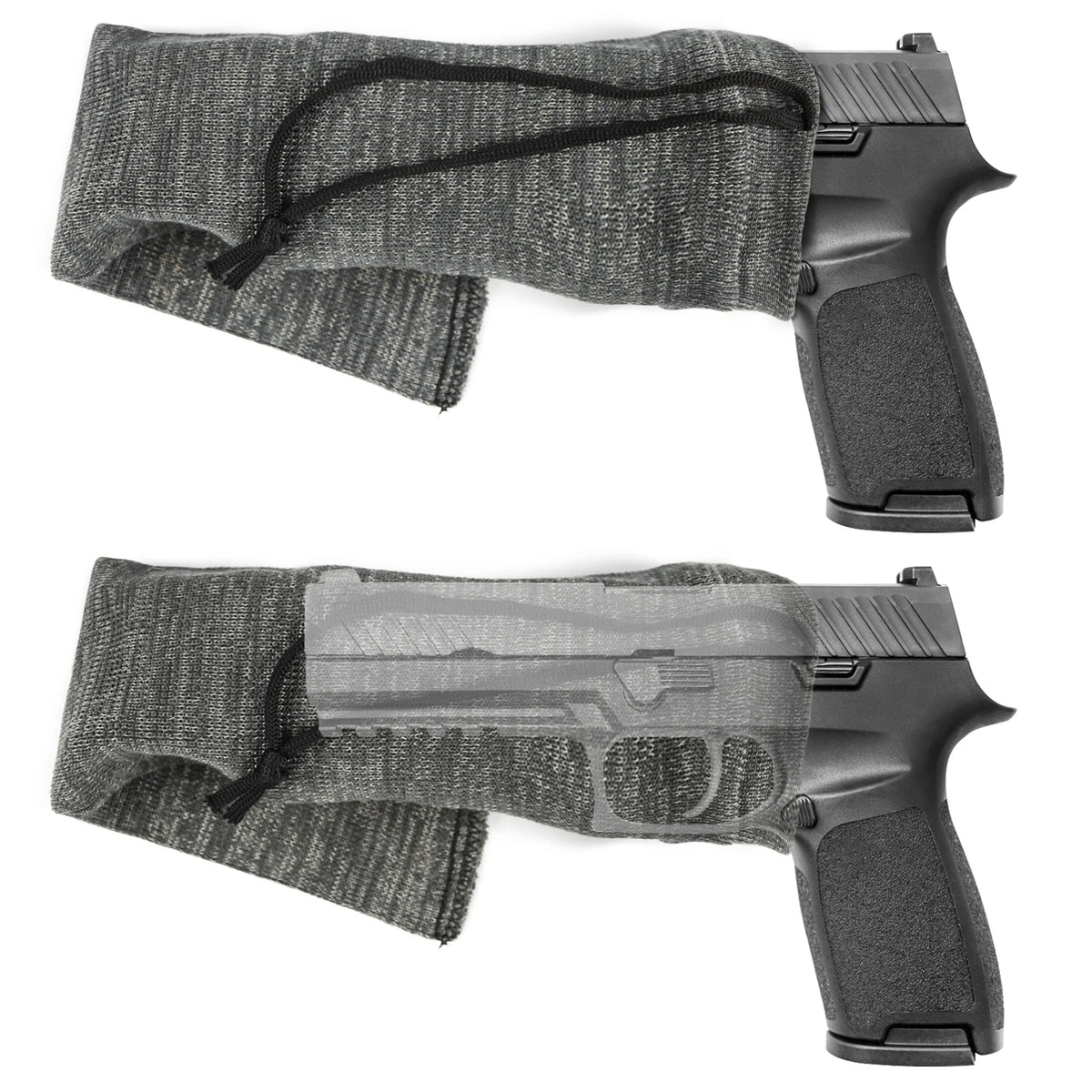 GUGULUZA 6Pcs Gun Socks Silicone Treated Knit  Handgun Cover Moistureproof Case for Pistol Revolver Glock Storage Sleeve