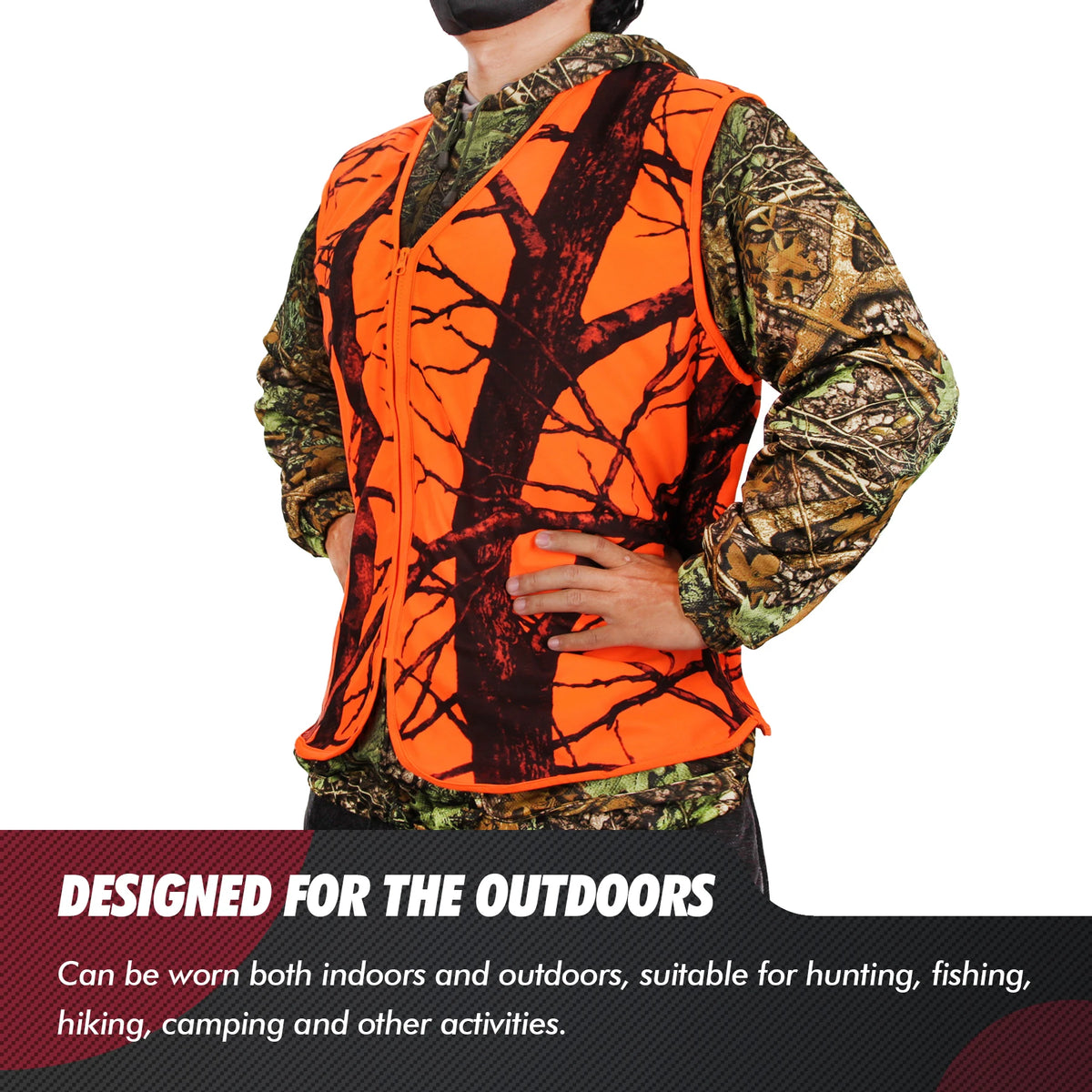 GUGULUZA M-4XL Men's Outdoor Vest Hiking Fishing Camping Hunting Orange Waistcoat Quick-dry Breathable Polyester Chaleco Tactico