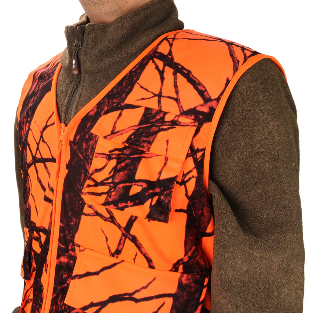 GUGULUZA M-4XL  Men's Outdoor Vest Hiking Fishing Hunting Orange Multi-pockets Waistcoat Quick-dry Breathable Chaleco Tactico