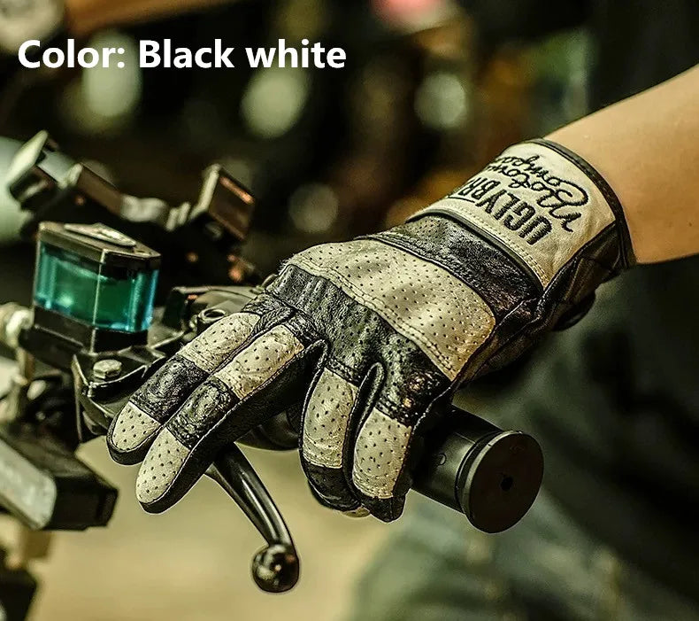 Uglybros Goat Genuine Leather Motorcycle Gloves Unisex Spring Autumn Motocross Riding Glove Retro Moto Motorcyclist Gloves Touch