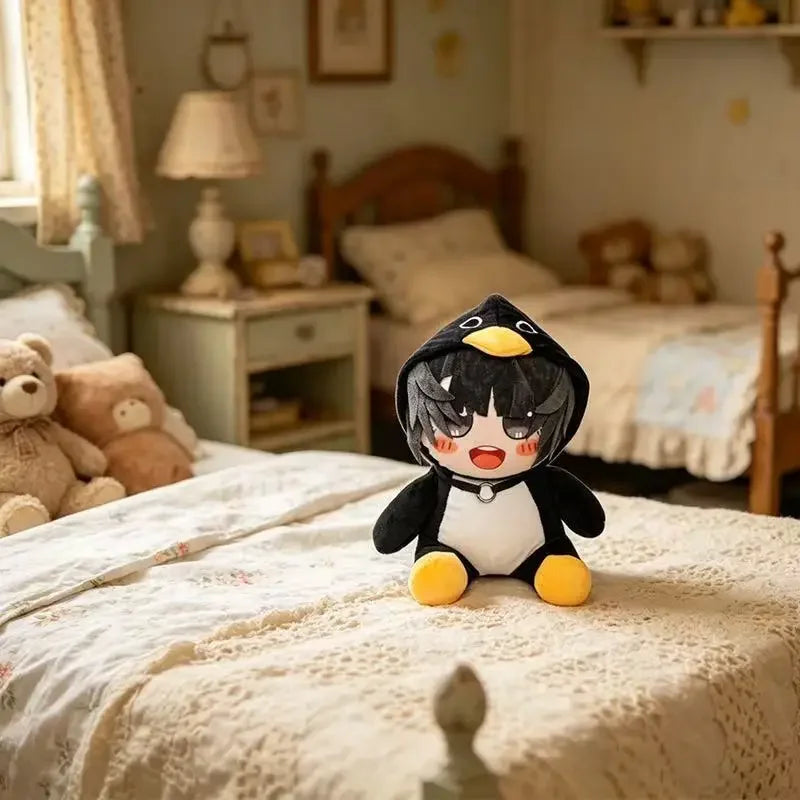 Cute Gugu Gaga Gugugaga Doll Anime Girl in Penguin Onesie Plush Toy Soft Kawaii Endministrator‌ Cute Game Anime Plushie for Fans
