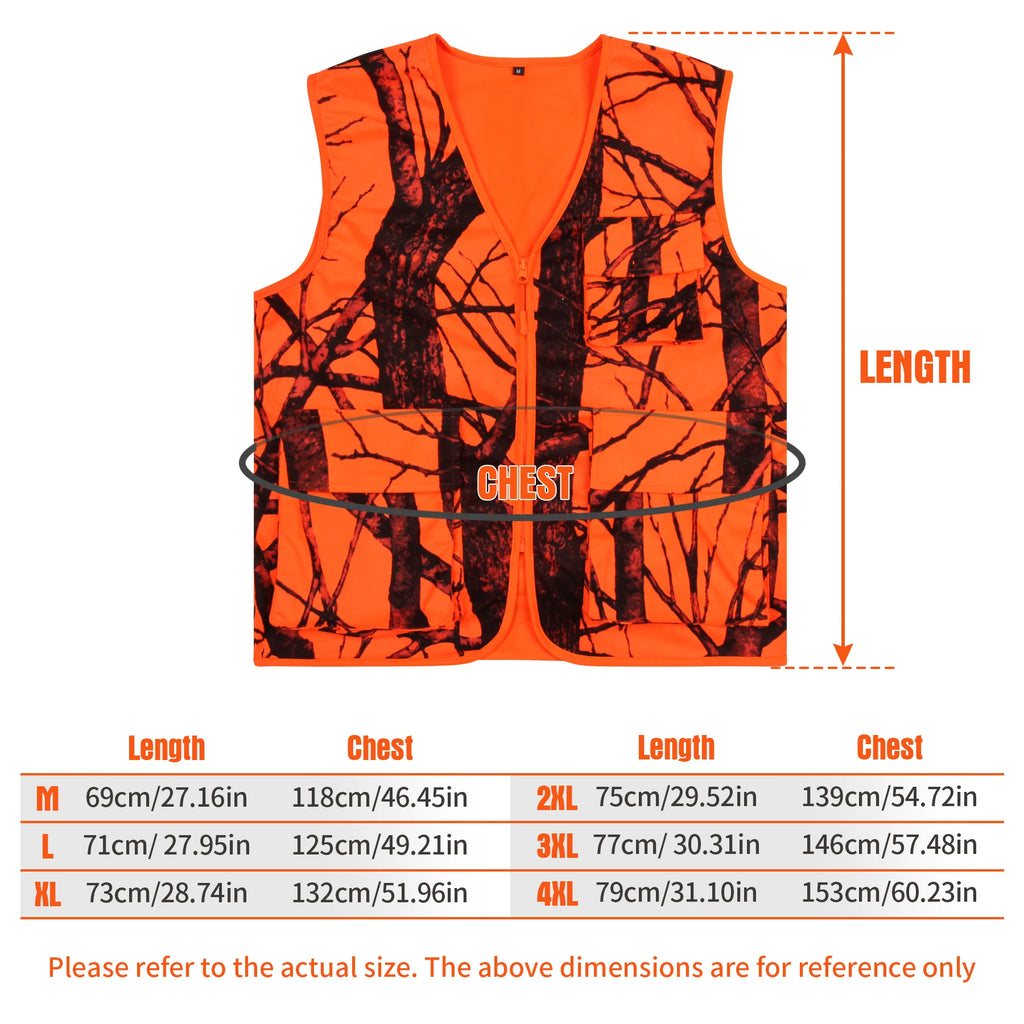 GUGULUZA M-4XL  Men's Outdoor Vest Hiking Fishing Hunting Orange Multi-pockets Waistcoat Quick-dry Breathable Chaleco Tactico