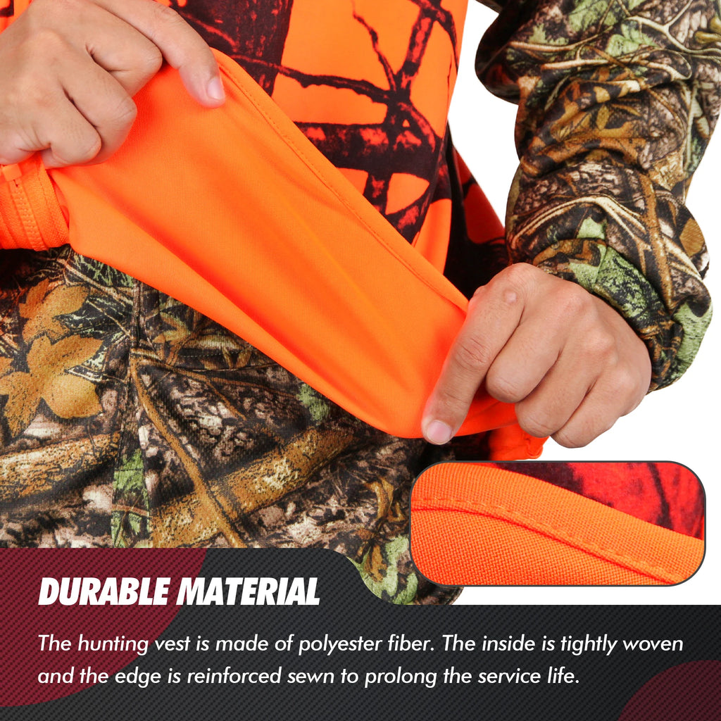 GUGULUZA M-4XL Men's Outdoor Vest Hiking Fishing Camping Hunting Orange Waistcoat Quick-dry Breathable Polyester Chaleco Tactico