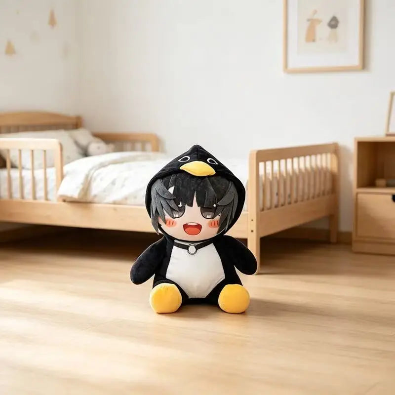 Cute Gugu Gaga Gugugaga Doll Anime Girl in Penguin Onesie Plush Toy Soft Kawaii Endministrator‌ Cute Game Anime Plushie for Fans