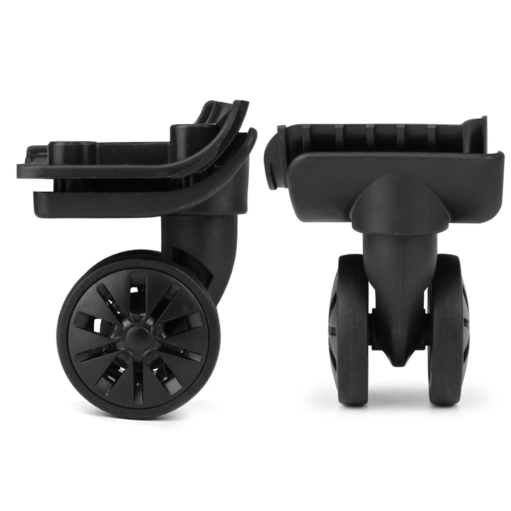 GUGULUZA 1Pair Luggage Wheels Suitcase Replacement Wheel W/H 4 Screw Holes Trolley Caster Double Row 360° Spinner Repairing Kit