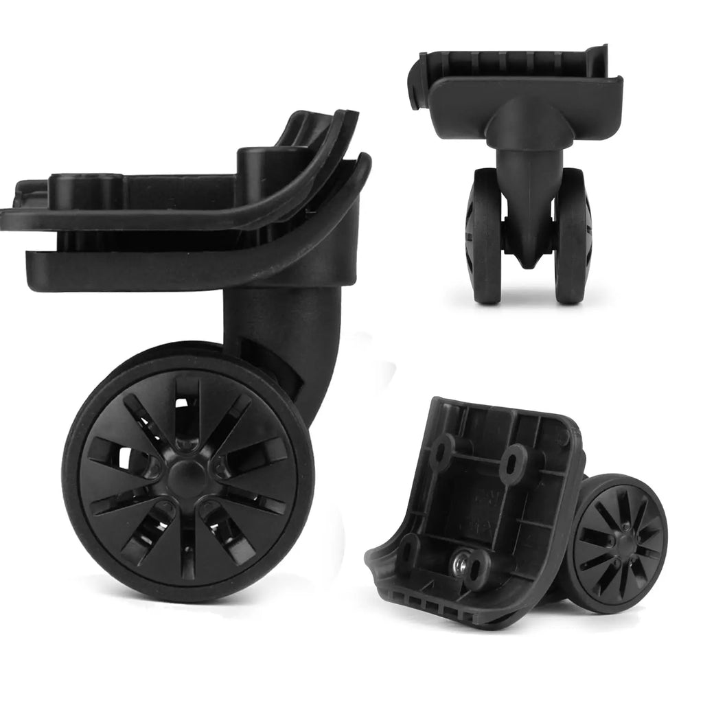 GUGULUZA 1Pair Luggage Wheels Suitcase Replacement Wheel W/H 4 Screw Holes Trolley Caster Double Row 360° Spinner Repairing Kit