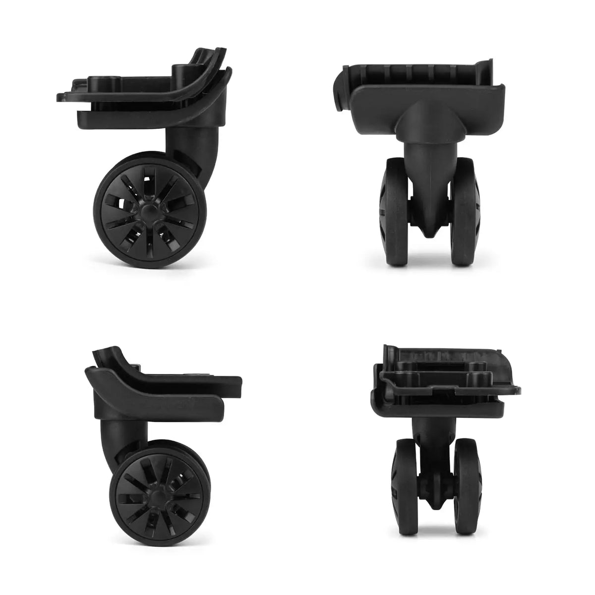 GUGULUZA 1Pair Luggage Wheels Suitcase Replacement Wheel W/H 4 Screw Holes Trolley Caster Double Row 360° Spinner Repairing Kit