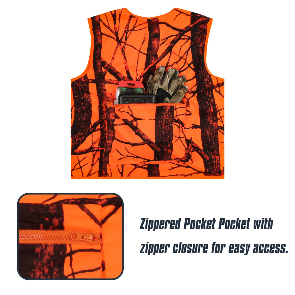 GUGULUZA M-4XL  Men's Outdoor Vest Hiking Fishing Hunting Orange Multi-pockets Waistcoat Quick-dry Breathable Chaleco Tactico