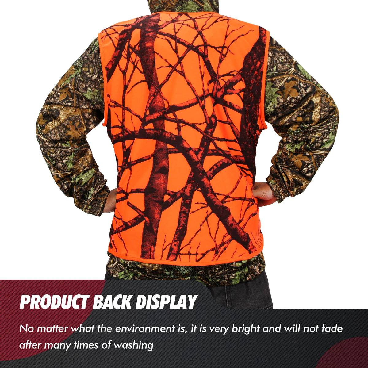 GUGULUZA M-4XL Men's Outdoor Vest Hiking Fishing Camping Hunting Orange Waistcoat Quick-dry Breathable Polyester Chaleco Tactico