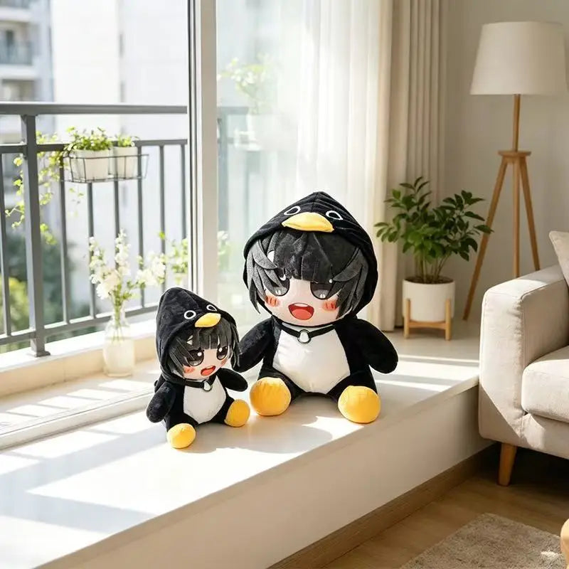 Cute Gugu Gaga Gugugaga Doll Anime Girl in Penguin Onesie Plush Toy Soft Kawaii Endministrator‌ Cute Game Anime Plushie for Fans